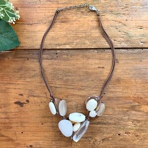 Silpada Clear Quartz Flower Pearl Stone Cluster Necklace Sterling Silver N2201